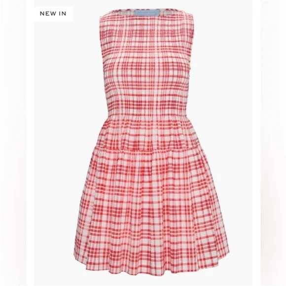 Hill House Mini Cosima Nap dress. Watercolor Gingham, Cherry. XS. NWT. - Picture 2 of 6